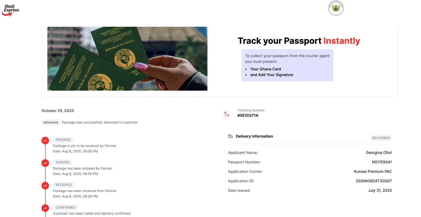 ShaQ Express Tracking